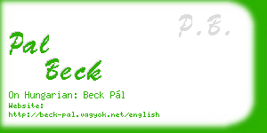 pal beck business card